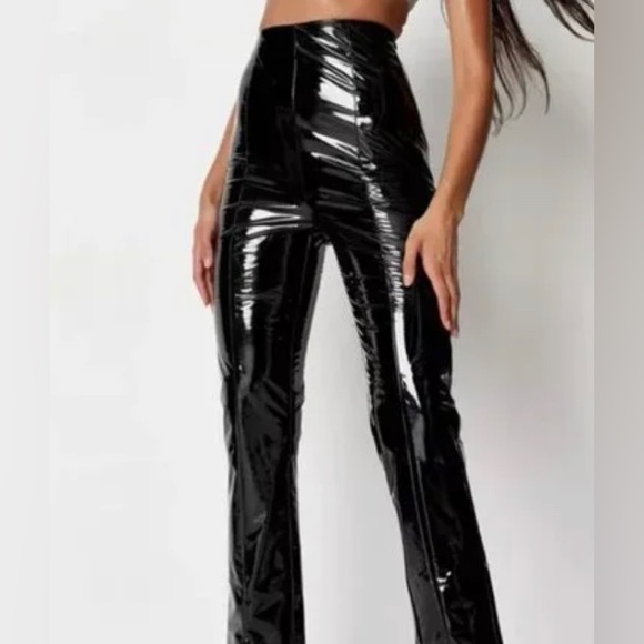 NWT Black High Waisted Vinyl Pants - Picture 5 of 6